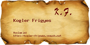 Kogler Frigyes névjegykártya